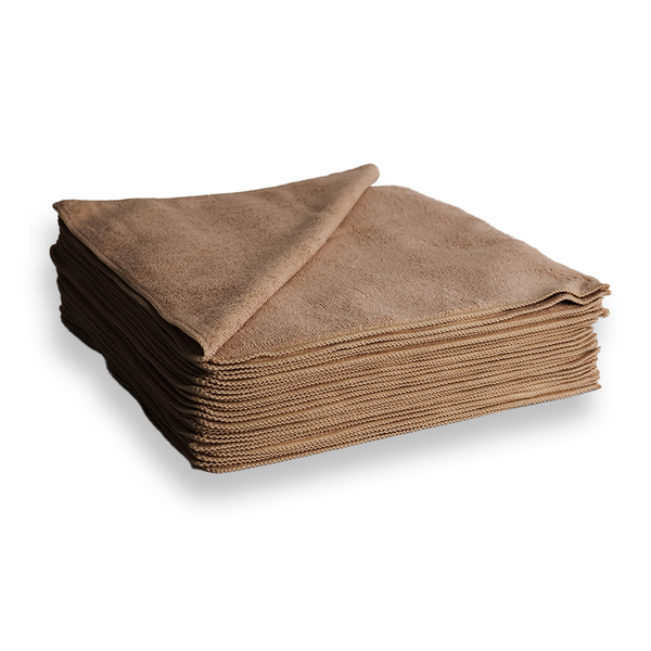 A stack of wheat cloths on a white background