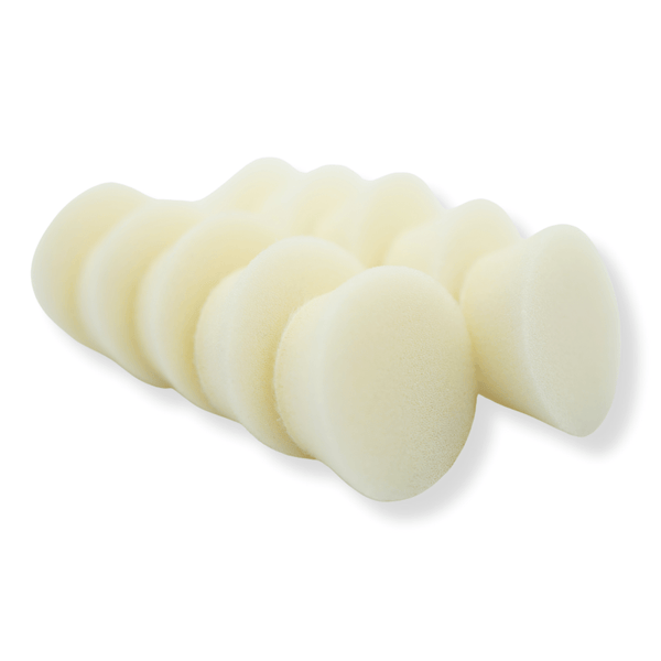 A set of 10 foam buffing pads 1inch in white