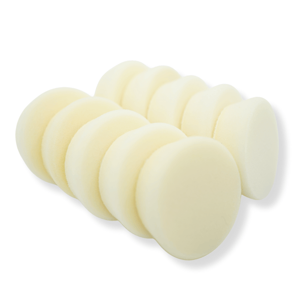 A set of 10 foam buffing pads 2inch in white