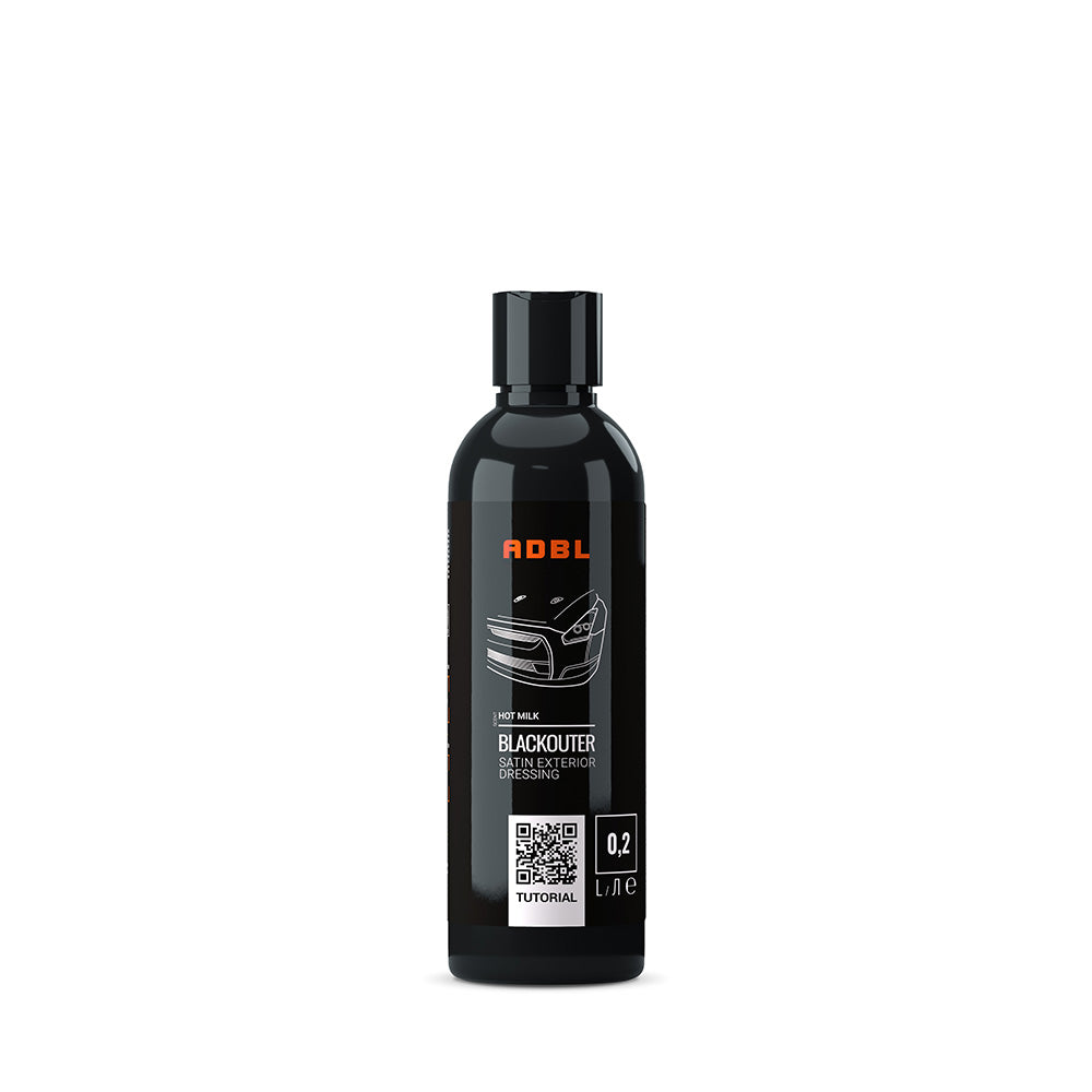 ADBL Black Outer 0.2L bottle, satin exterior plastic and rubber dressing