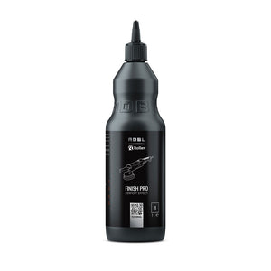 A black bottle of polish with a ADBL logo on a white background. 