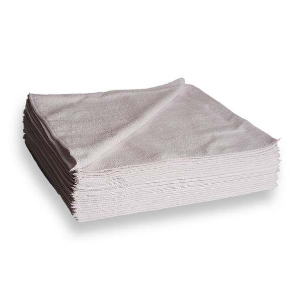 A stack of white cloths on a white background 