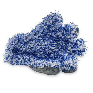 5 finger wash mitt blue and white