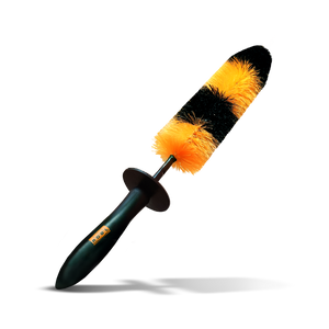 ADBL Wheel Dagger long wheel brush with orange and black bristles for deep rim cleaning