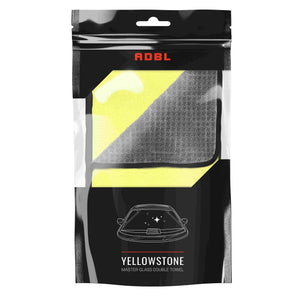 ADBL Yellowstone Master Glass Double Towel in clear and black retail doypack packaging