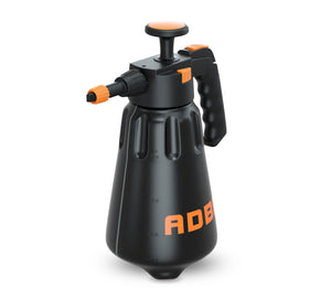 A black hand pump pressure foamer in a black colour with ADBL logo