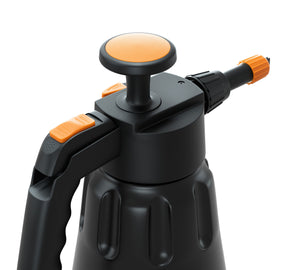 A black hand pump pressure foamer in a black colour with ADBL logo