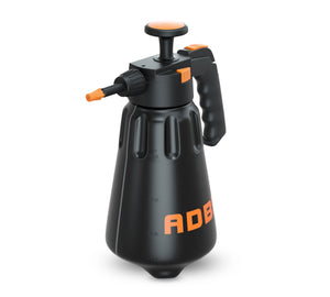 A black hand pump pressure sprayer in a black colour with ADBL logo