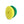 Two green and yellow beveled edge foam buffing pads with a hole in the centre for attachment.