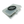 Clear plastic container with grey items inside on a white background
