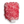 A red and white fluffy microfibre mitt designed for washing cars