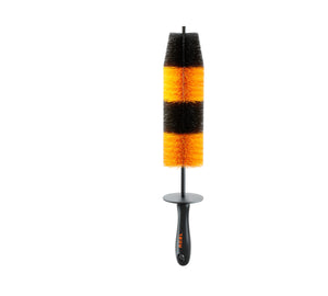 ADBL Wheel Dagger long wheel brush with orange and black bristles for deep rim cleaning