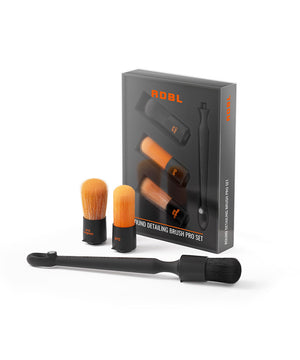 DETAILING BRUSH PRO SET round brushes in Ultra Soft, Soft, and Medium Soft for car care