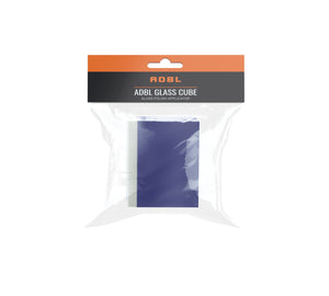 ADBL Glass Cube Applicator in retail packaging, glass polish sponge pad in sealed plastic pouch