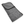 Folded grey microfiber towel on a white background