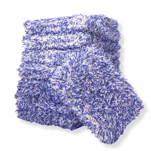Bulk korean microfibre wash pads in blue and white on a white background