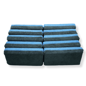 A stack of 10 no soak microfibre applicator