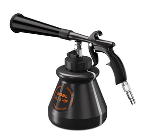 ADBL Revolver Air Gun, angled view of the black pneumatic cleaning gun with reservoir bottle