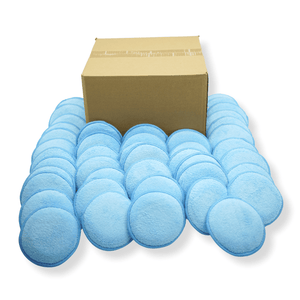 A stack of 100 blue polish and wax microfibre applicator pads
