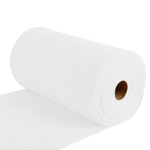 A roll of white microfiber cloth.