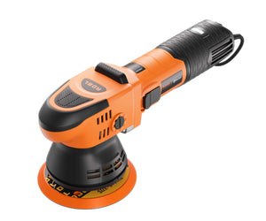 ADBL Roller D09 Dual Action Polisher, angled perspective of the orange 9mm throw small-area detailing tool