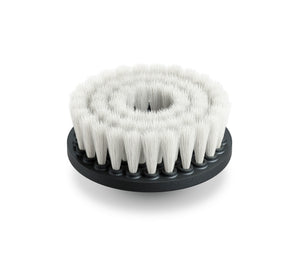 ADBL TWISTER 100 MM round brush attachment with soft white bristles for drill-powered interior cleaning