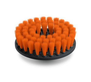 ADBL Twister Soft Brush 125mm close-up, orange nylon bristles for car interior cleaning