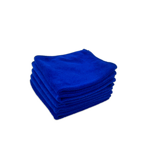 A Stack of Blue Microfibre Polishing cloths 
