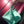A person holding a green microfibre pearl knit cloth on top of a red car