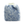 A Blue and white microfibre car wash hand mitt on a white background