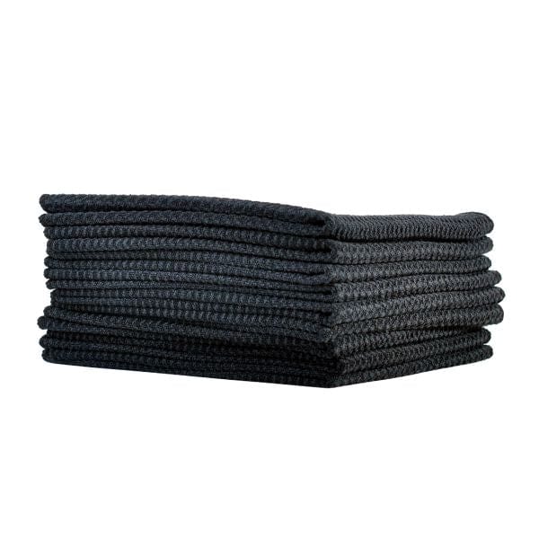 Black WAFFLE | Woven Microfibre Cloths (x50)